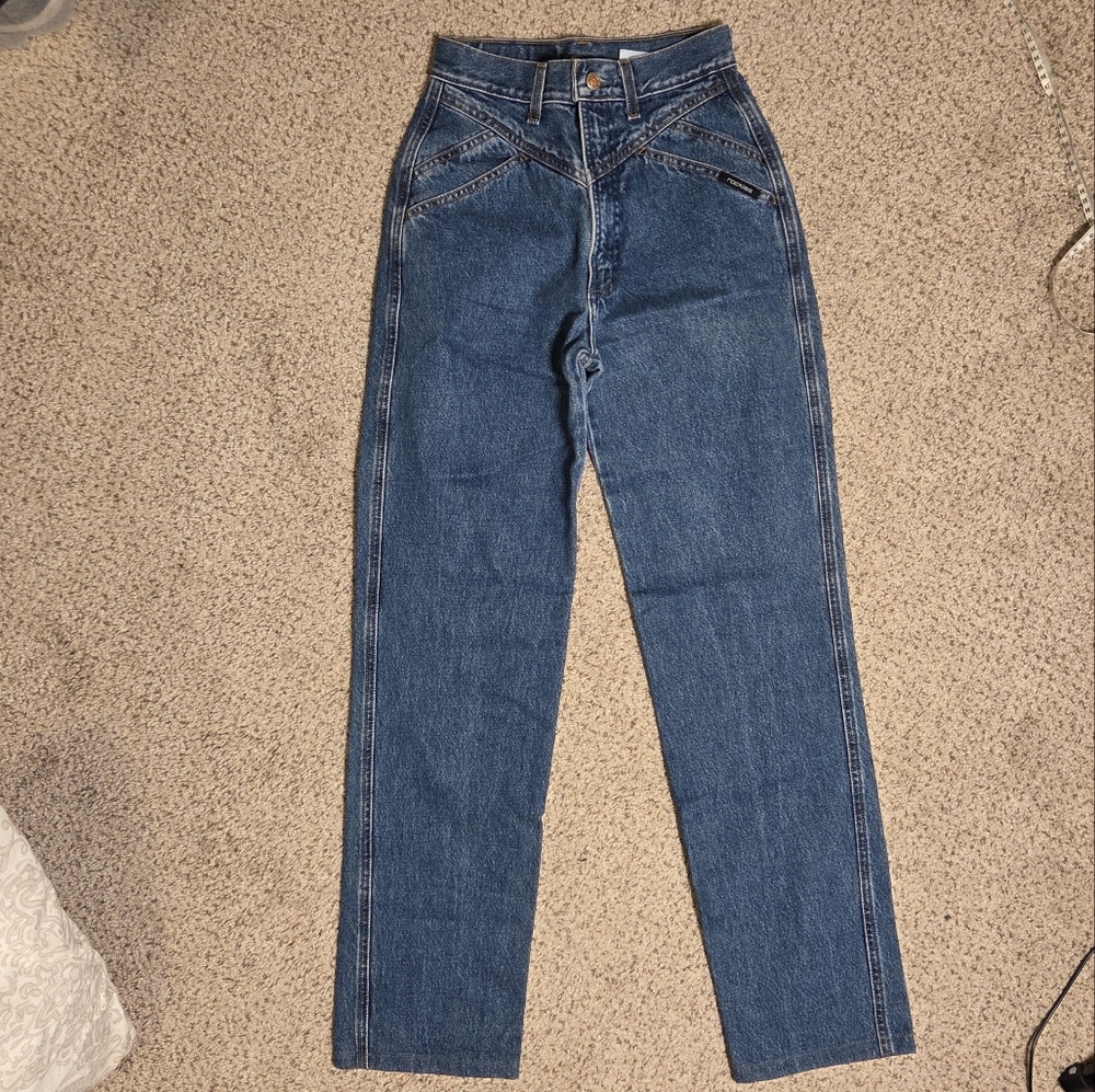 Vintage Rockies Jeans Women's 26 Blue Western Cowgirl Rodeo High Waist